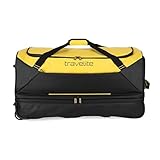 travelite Trolley Reisetasche mit Rollen aus wasserabweisendem Material, Basics Weichgepäck Rolltasche mit Dehnfalte, 70 cm, 98-119 Liter